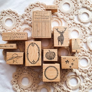 timbro vintage / timbro con motivo / timbro di gomma / bullet journal con timbro invernale