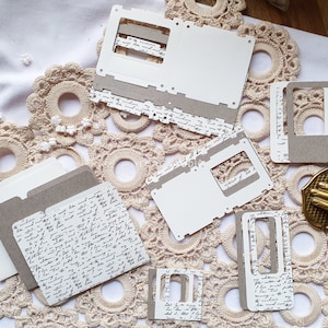 Photo frame tags, photoframe tags, die cuts, journal ephemera, paper set