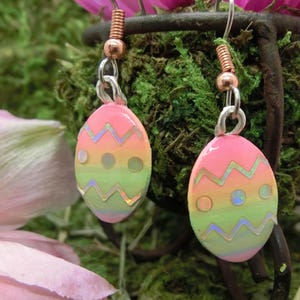 Easter Egg Earrings / Pastel Rainbow / Hypoallergenic / Easter Gift / Easter Jewelry