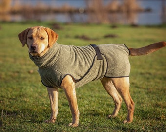 Dog Bathrobe olive green - Doggy bathrobe