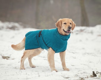 Dog Bathrobe petrol blue - Doggy bathrobe