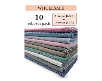 Wholesale Pack 10 Mexican Rebozos – Designed for moms, doulas, and birth workers