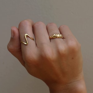 Asymmetrischer Ring Gold- Größenverstellbarer Ring