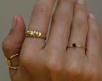 Gold Adjustable Size Ring, Chunky Gold Ring