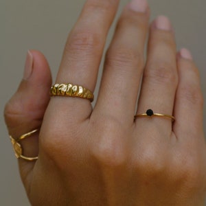 Gold Adjustable Size Ring, Chunky Gold Ring