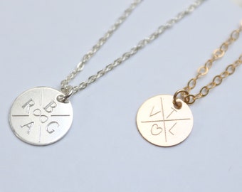 Personalized necklace with engraving plate in gold or silver, Mother's Day gift