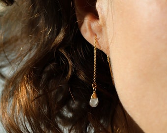 Threader earrings with stones