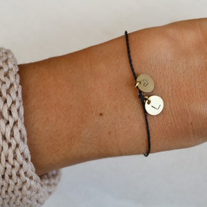 Bracelet with letter plates, women's personalized bracelet