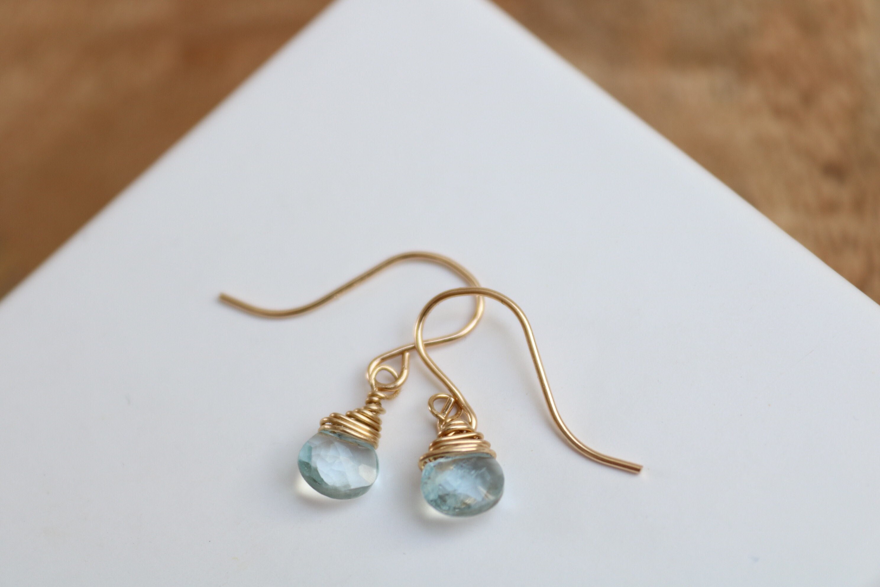 Aquamarine and gold sale earrings