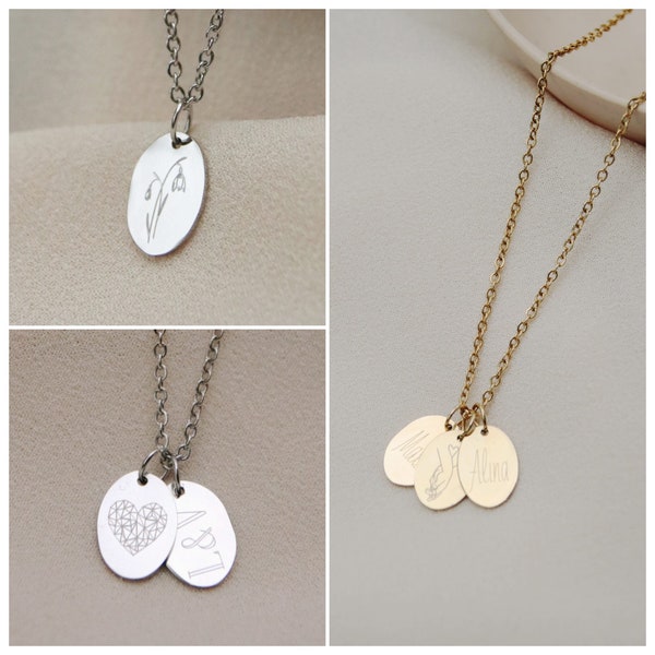 Personalized engraving necklace