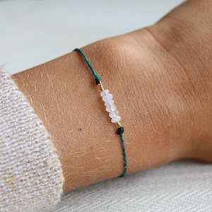 Delicate moonstone bracelet, birthstone jewelry, June birthstone, gemstone bead bracelet