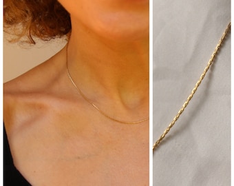 Delicate gouden ketting, sierlijke ketting, eenvoudige alledaagse ketting, gelaagde kettingen