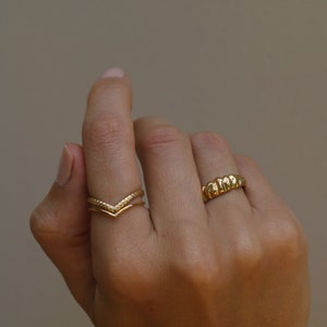 Goldener Größenverstellbarer Ring, Chunky Goldring Bild 8