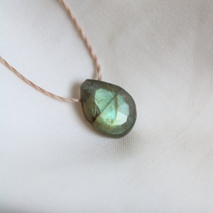 Collier en soie avec pendentif labradorite, collier en soie avec pierre, collier choker en cristal, collier en pierre de naissance, cadeau personnalisé image 9