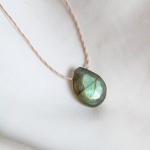 Collier en soie avec pendentif labradorite, collier en soie avec pierre, collier choker en cristal, collier en pierre de naissance, cadeau personnalisé image 8