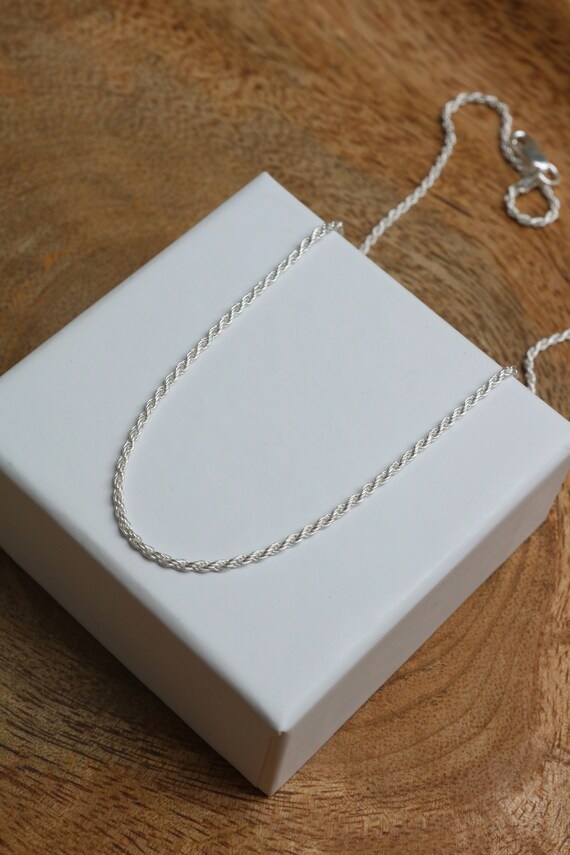 Plain silver shop chain necklace