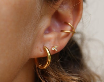 Boucles d'oreilles créoles filigranes de 1,8 cm en acier inoxydable 18 carats