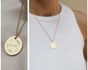 Personalized family engraving necklace