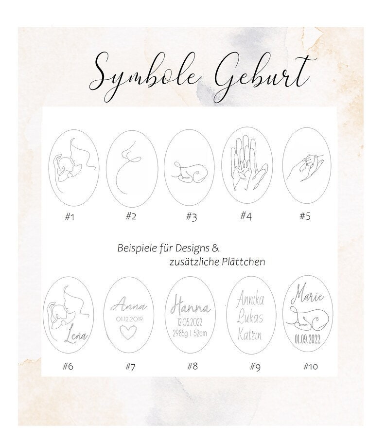 Personalisierte Gravur Plättchen Gravurplättchen mit Namen und Symbolen Bild 3