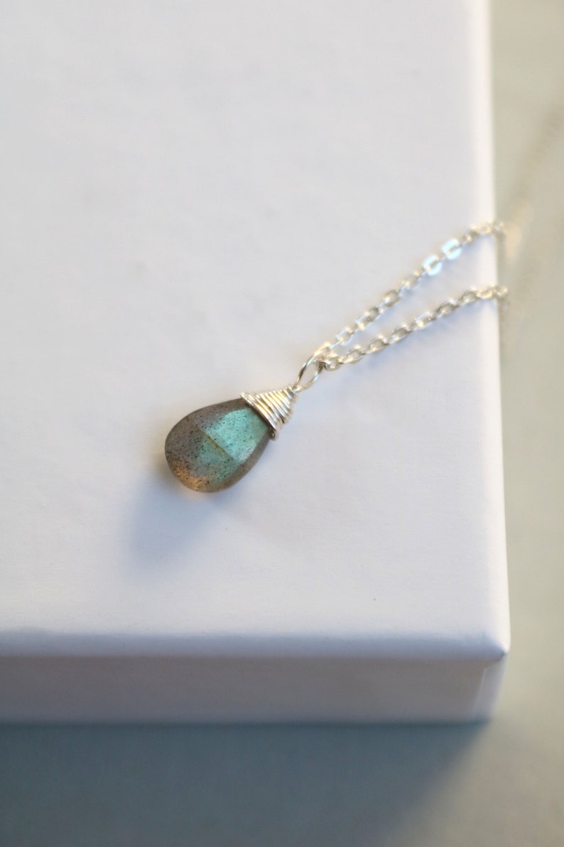 Collier en argent labradorite, collier avec pierre, colliers en cristal argent image 9