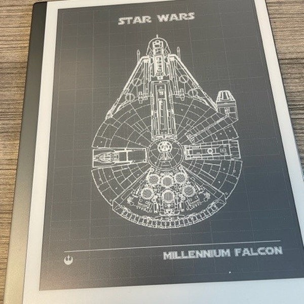 Remarkable2 Screen - Millenium Falcon Blueprint - Star Wars