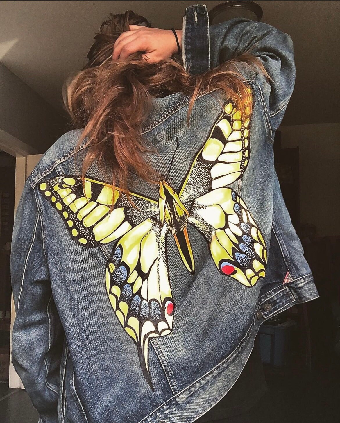 Butterfly jean jacket hotsell