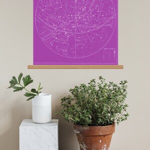 Mappa della stella celeste 4, Stampa astronomica retrò, Arte murale vintage, Stampa su tela, Cornice per poster appendiabiti in legno di quercia, Grafico delle costellazioni