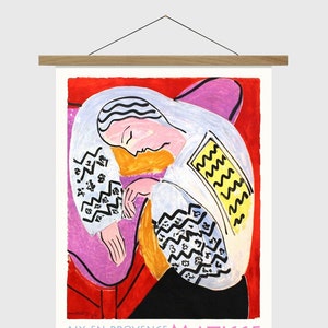 Matisse Exhibition Print, The Dream, Aix-en-Provence, Expressionism, Canvas Print and Oak Hanger Frame, Wall Art, Wooden Wall Hanging Banner