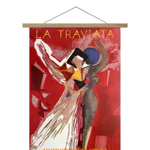La Traviata Print, Verdi Opera, Marino Marini, Dancers, Metropolitan, Broadway, Canvas Print with Oak Hanger Frame, Bedroom Decor, Wall Art