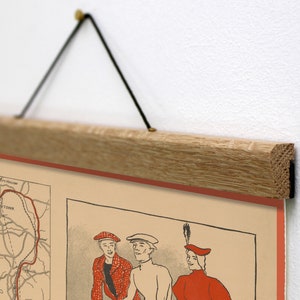 Radsport Geschenk, Retro Druck, Vintage Kunstdruck, Wandkunst, Leinwanddruck, Holz Wandbehang Banner, Eiche Poster Aufhänger Rahmen, Fahrrad Road Map NY