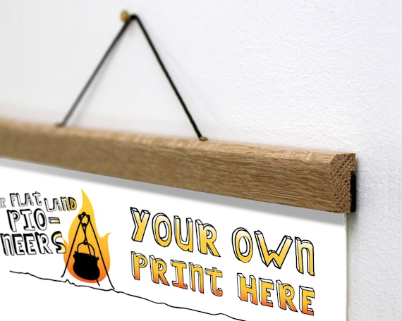 A3 A4 Oak Magnetic Poster Hanger: UK Made Wood Print Frame Kit