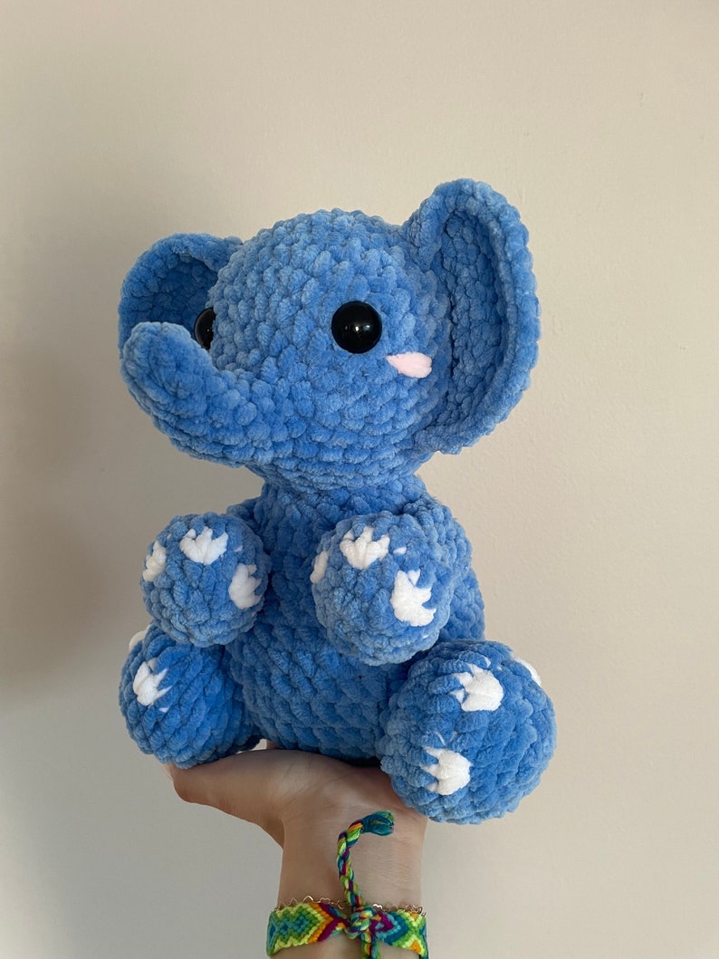 Baby Elephant Plushie Handmade Crochet Stuffed Animal Etsy