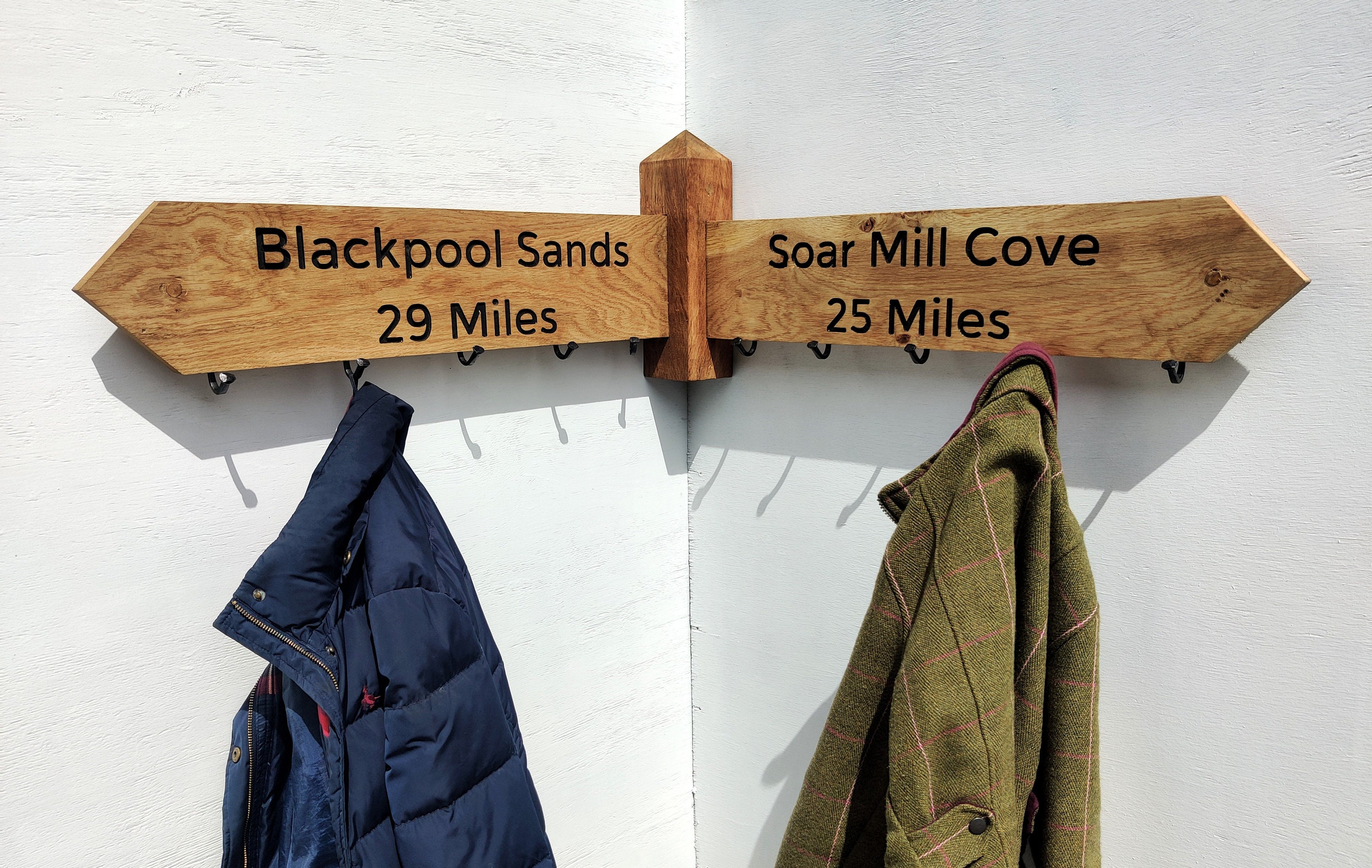 Corner Coat Rack Personalised coat rack Bespoke wall mounted Etsy