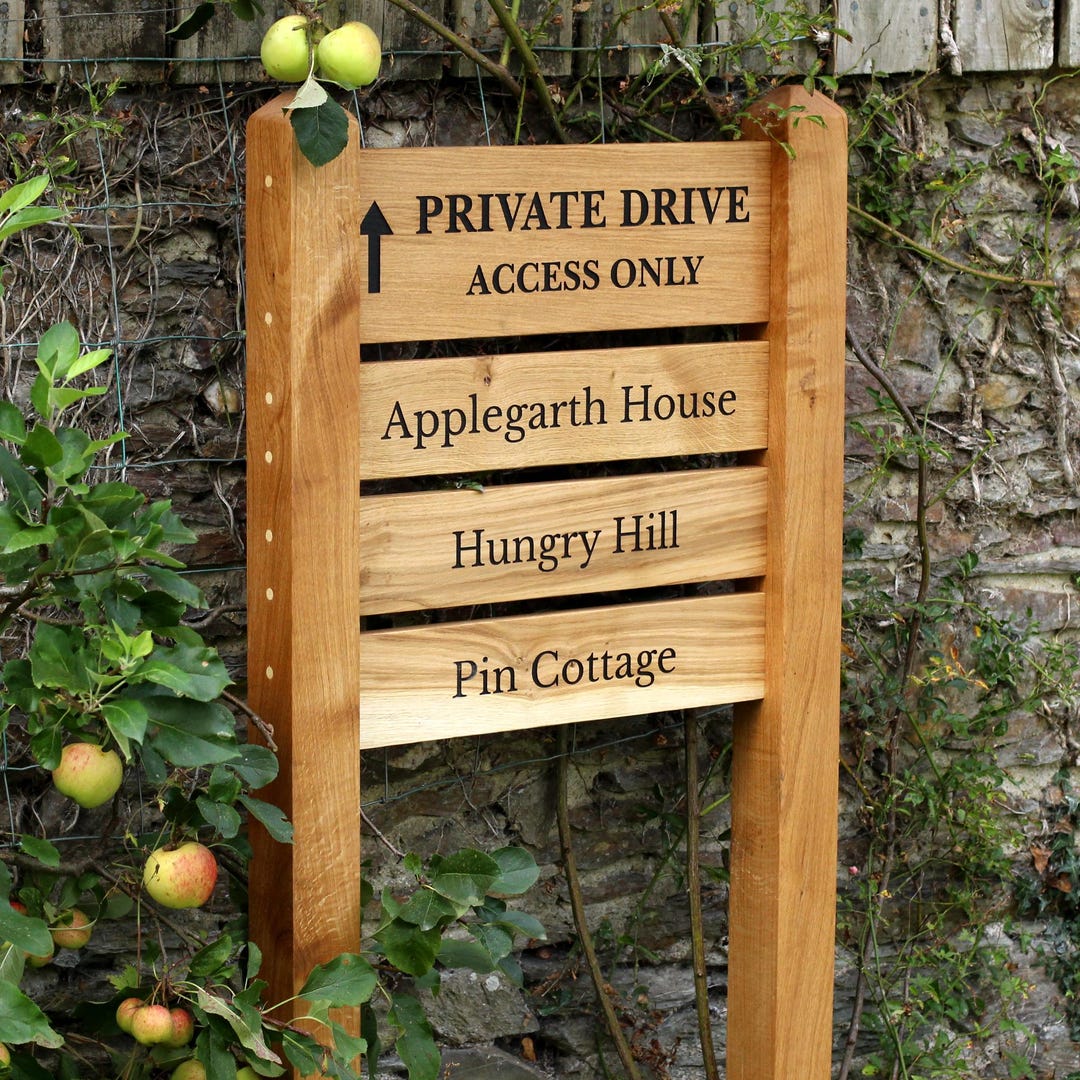 Custom Ladder Signs Oak Entrance Ladder Sign: Mortised Joint, Custom Engraved Signage - Etsy UK