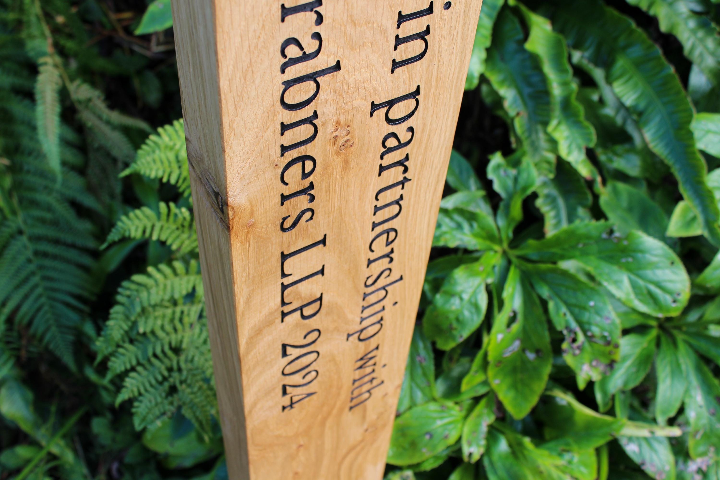 Oak Sign Posts Personalised Oak Sign Post: Engraved Garden & Driveway Sign - Etsy UK