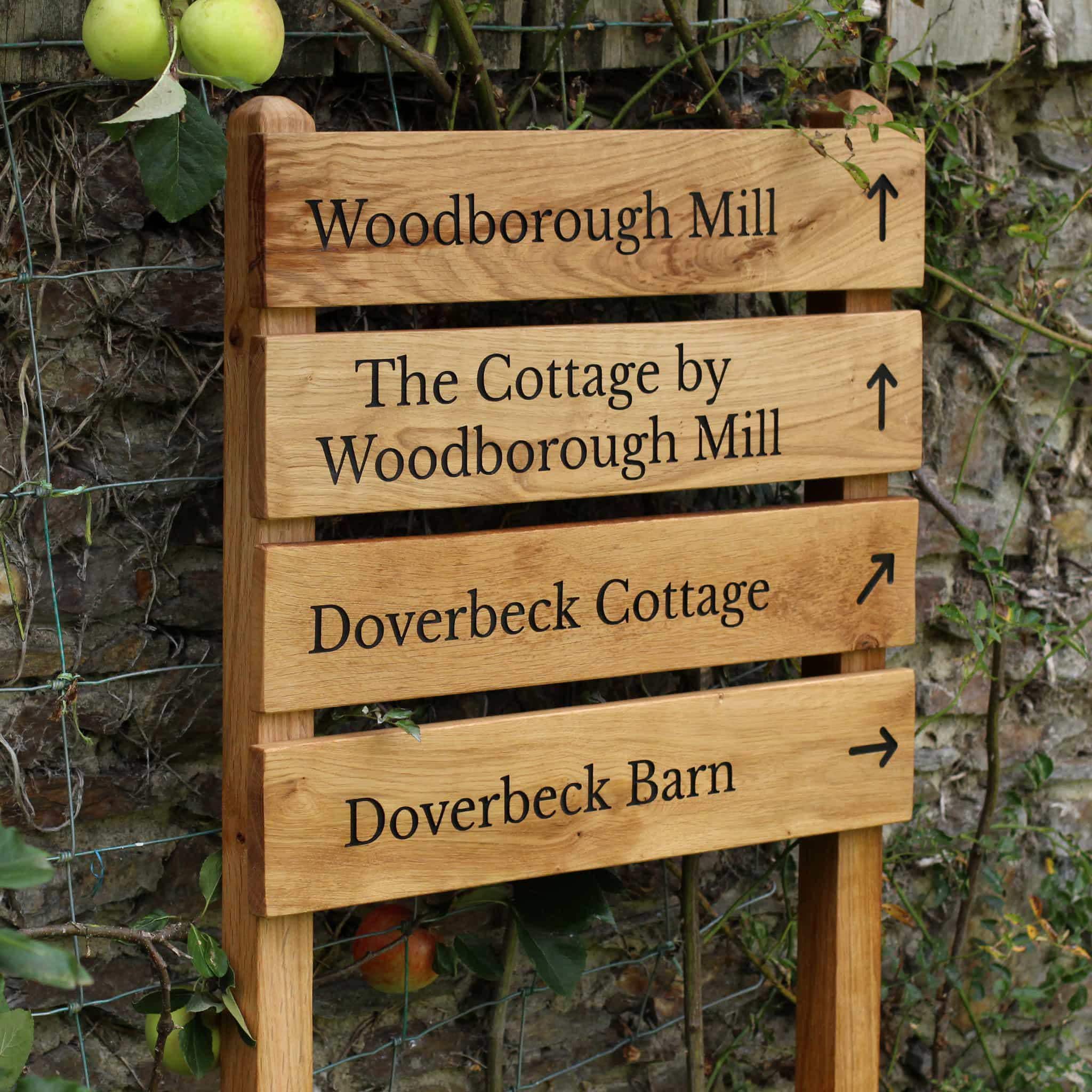 Custom Ladder Signs Engraved Oak Tiered Ladder Sign: Custom Directional Signpost - Etsy UK