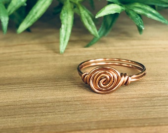 Wire Wrapped Rings- Rosette Design- Gold and Silver and Copper Custom Rings-