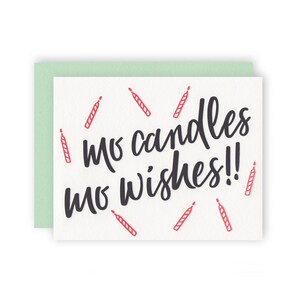 Mo Candles Mo Wishes - Cartão de felicitações de aniversário em tipografia