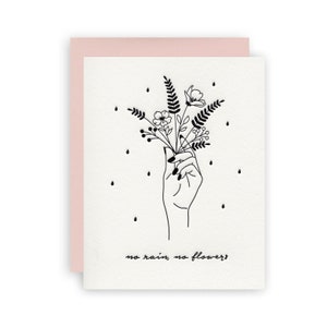 Sin lluvia, sin flores - Carta de felicitación Letterpress