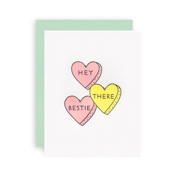 Hey There Bestie- Letterpress Greeting Card
