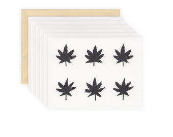 Verkauf Blätter - Buchdruck Grußkarten - Box Set von 6