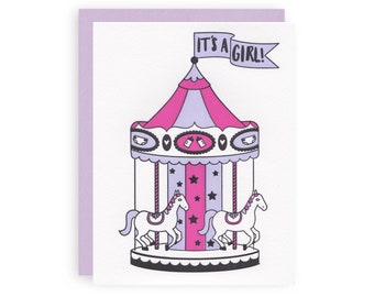 It's A Girl! - Letterpress Greeting Card