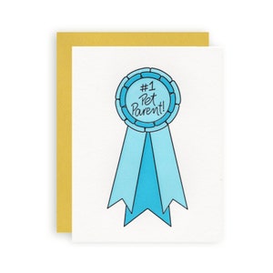 Number 1 Pet Parent - Letterpress Greeting Card - Alternative Mother&#39;s Day Card