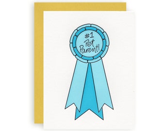 Number 1 Pet Parent - Letterpress Greeting Card - Alternative Mother's Day Card