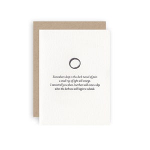 Ofreciendo esperanza, pensando en ti - Tarjeta de felicitación de la empatía de Letterpress