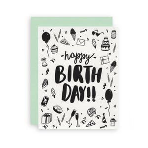 Esboço de aniversário - Cartão de felicitações de aniversário em tipografia