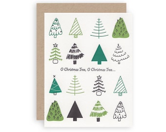 O Christmas Tree - Letterpress Holiday Greeting Card