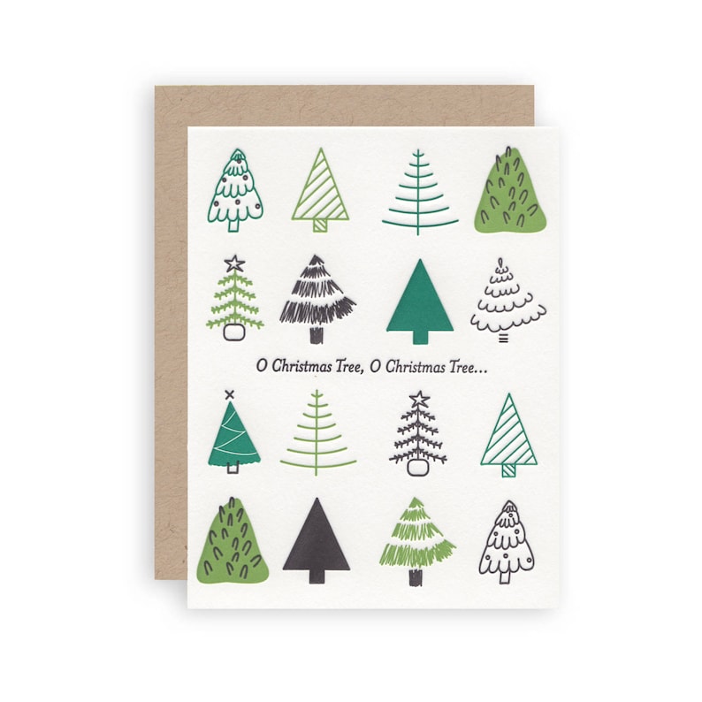 O Christmas Tree Letterpress Holiday Greeting Card image 1