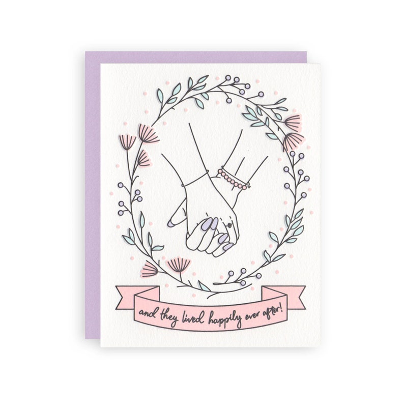 Hands F/F Happily Ever After Letterpress Greeting Card image 1