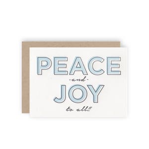 Paz + Alegría a Todos - Carta de Felicitación de Vacaciones Letterpress